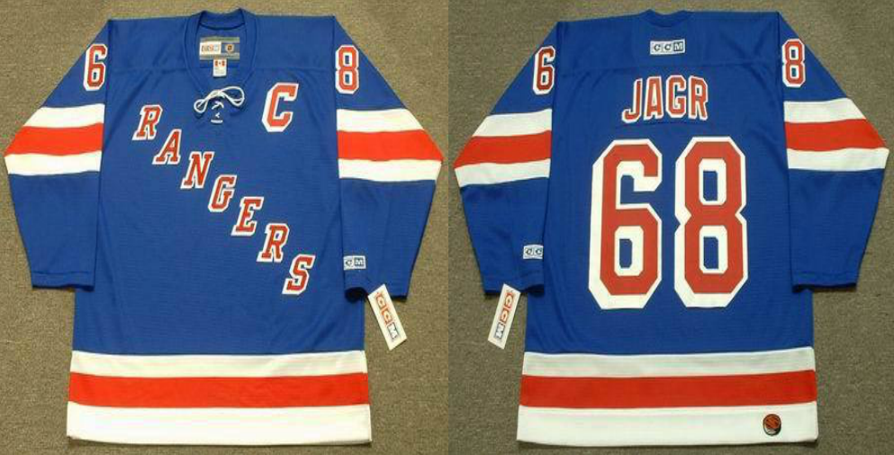 2019 Men New York Rangers 68 Jagr blue style #3 CCM NHL jerseys->new york rangers->NHL Jersey